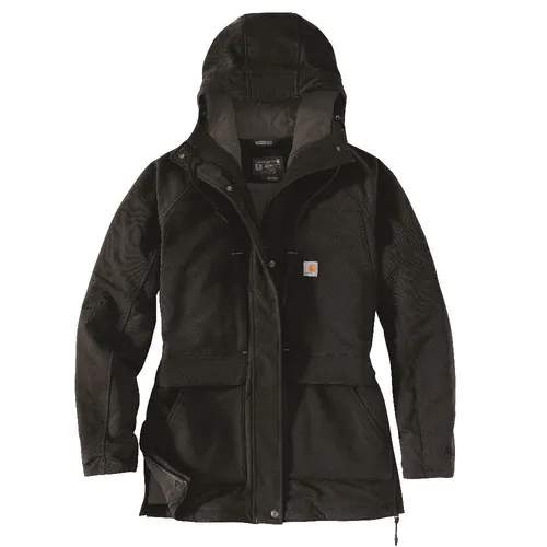 Carhartt W SUPER DUX COAT 104926 - Isolierter Frauenmantel in Schwarz, Größe XL - Funktionsjacke mit Wind Fighter Technologie und dauerhaft wasserabweisendem Finish. Ideal für kalte Tage, bietet optimalen Komfort und Bewegungsfreiheit.