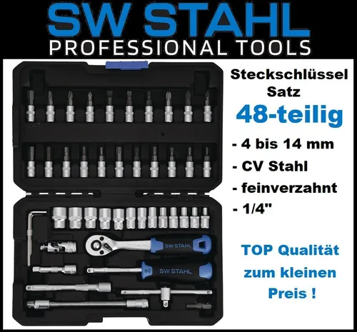 SW-Stahl 07748L Steckschlüsselsatz 1/4