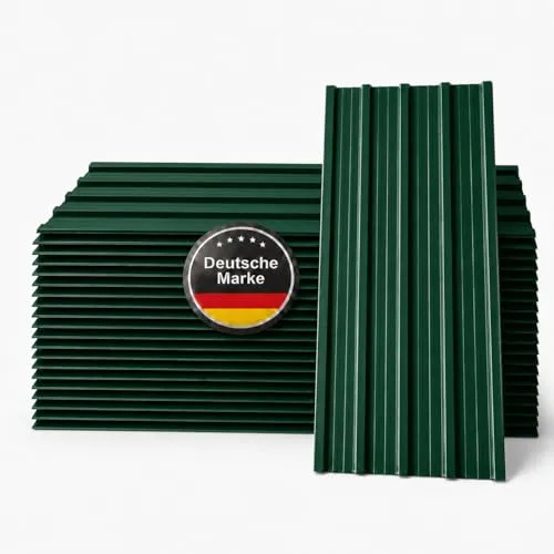 Trapezblech Dachplatten 22er Set Grün RAL 6005 – 1290 x 445 mm, verzinkt für Gartenprojekte