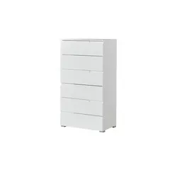 Kommode Palermo in Weiß – Modernes Design mit Hochglanzfinish - Kommode in Weiß, modernes Design mit edlem Hochglanzfinish und sechs geräumigen Schubkästen. Ideal für Wohnraum oder Esszimmer.