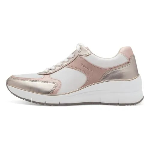 Tamaris 1-23764-43 Damen Sneaker – Bunte Sportschuhe für Freizeit und Alltag - Modischer Sneaker in Größe 42, mit atmungsaktivem Obermaterial aus Veloursleder und Lederimitat. Ideal für den täglichen Einsatz und mit verstärkter Ferse für zusätzlichen Komfort.