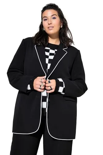 Studio Untold Damen große Größen Übergrößen Plus Size Blazer, Oversize Shape, Piping schwarz 42+ 834736100-42+