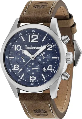 Timberland Ashmont TBL.15249JS/03 Herrenuhr - Elegante Braun/Blau Kombination - Herrenuhren mit hochwertigem Edelstahl-Gehäuse und braunem Lederarmband. Diese multifunktionale Uhr bietet Kalenderfunktion und ist wasserdicht bis 5 ATM – ideal für jeden Anlass.
