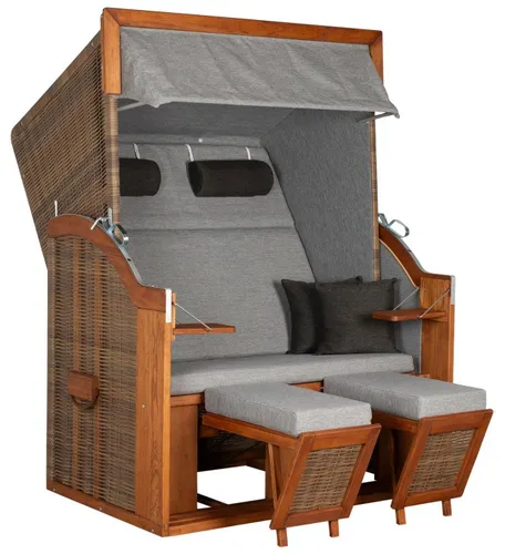 Strandkorb Tinnum Pinie PE griseum Dessin 573 von bene living