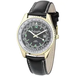 Eichmüller Quarzuhr Herrenuhr, 40 mm – Sportliche Armbanduhr mit schwarzem Zifferblatt RE1167