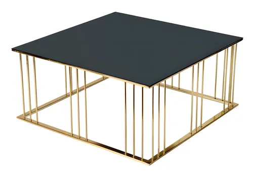 Schwarzer moderner Couchtisch aus Edelstahl - Eleganter Couchtisch aus hochwertigem Edelstahl in Schwarz. Mit quadratischer Form und kompakten Maßen von 90 x 90 cm ist er ideal für jedes Wohnzimmer. Stilvolles Design und robuste Verarbeitung garantieren eine lange Lebensdauer.