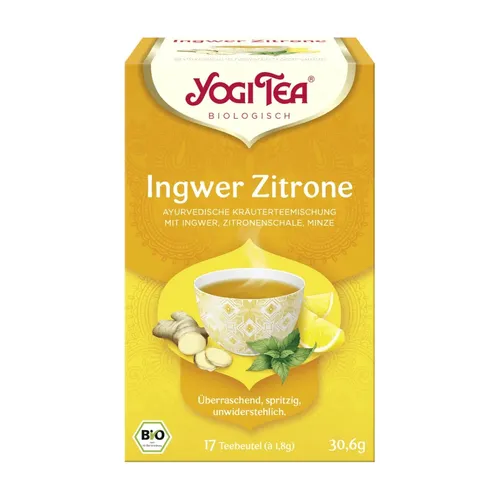 YogiTea Ingwer Zitrone BIO Kräutertee, 17 Teebeutel