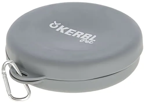 Kerbl Pet Faltbarer Reisenapf, grau, 2 x 300 ml,