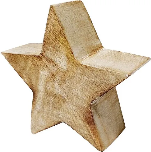 Holzstern dick I Dekostern I natur I L=10cm B=5cm H=10cm