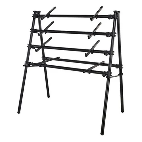Jaspers 4D-120B Keyboardständer - Stabiler Keyboardständer aus schwarz eloxiertem Aluminium für bis zu 4 Keyboards. Höhenverstellbare und neigbare Ablagen, ideal für den professionellen Einsatz bei Konzerten und Tourneen.