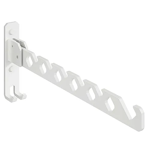 Faltbarer Kleiderbügel, Aluminiumlegierung Haken, Wand Kleiderbügel, verwendet für hängende Kleidung in Balkonen, Bädern, Korridoren (White)