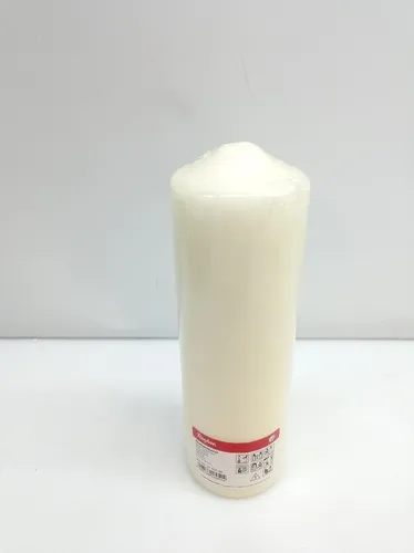 Rayher Stumpenkerze, creme, rund, 100% Paraffin, Hoehe 25 cm, 8 cm ø, Rundkerze