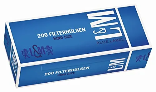 L&M Blue Label King Size Zigarettenhülsen, 1000 Stück, Baumwolle, Höchste Qualität
