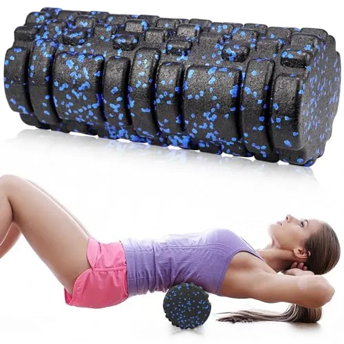 Faszienrolle Wirbelsäule Foam Massage Roller Schaumstoffrolle mit 3D-Texturmassage Massageroller für Rücken Fitness Muskelmassage Muscle Yoga Muskelverspannungen lindern Massagerolle Faszien