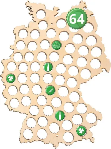 Creative Deco Hängedekoration Kronkorken Sammler aus Sperrholz Handgefertigt Holz Deko Wanddeko
