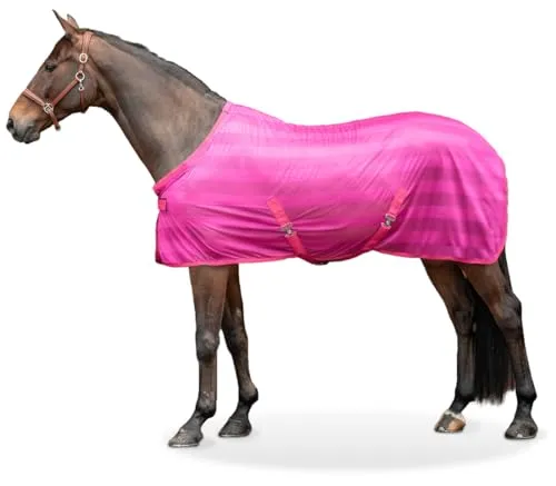Equinate Fliegendecke Guardian 125cm Raspberry - Reit- & Pferdebedarf, stilvolle Fliegendecke mit Kreuzbegurtung und Widerristpolster für optimalen Komfort und Schutz vor Insekten.