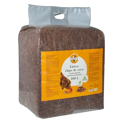 horizont Kokoseinstreu 100 L grob | biologisch abbaubar und kompostierbar, Kokoschips, für Geflügel, Kleintiere, Kleintiereinstreu, Terrarium Bodengrund