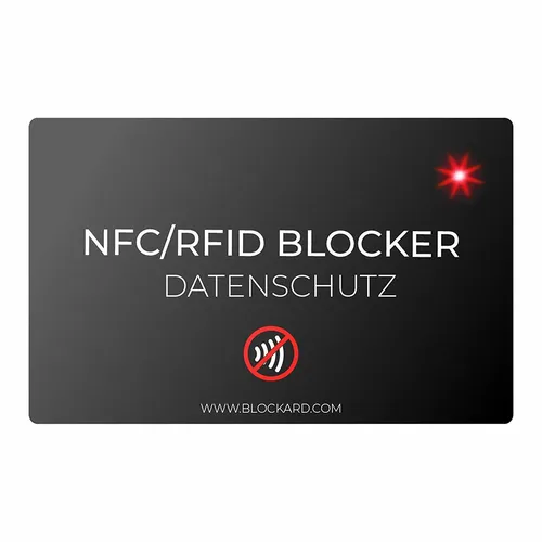 NFC Blocker Karte mit LED - 100% Schutz vor unerlaubtem Auslesen Kreditkarte