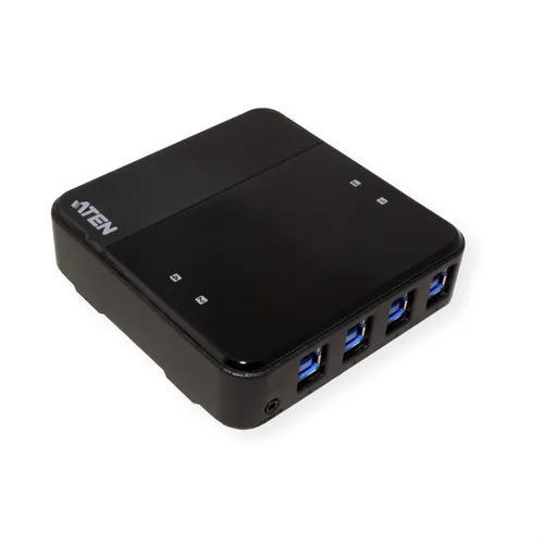 ATEN US3344 4-Port USB zu USB-C Sharing - KVM-Switch-Box für 4-fach USB zu USB-C Sharing, ideal für die gleichzeitige Nutzung mehrerer Geräte, kompakt und in elegantem Schwarz.