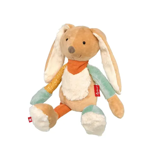 sigikid 43283 Kuscheltier - Patchwork Sweety Hase, farbenfrohes Design und idealer Begleiter für Babys und Kleinkinder