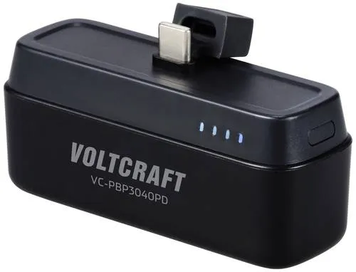VOLTCRAFT VC-PBP3040PD Powerbank 4500 mAh USB PD Li-Ion Schwarz (matt) Statusanzeige