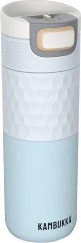Kambukka Thermobecher ETNA Breezy Blue 500ml - Thermostassen & -becher, auslaufsicherer Isolierbecher mit 9h heiß und 18h kalt, ideal für Pendler und Reisende. Mit 3-in-1-Deckel für flexibles Trinken und patentierter Snap Clean-Funktion für einfache Reinigung.