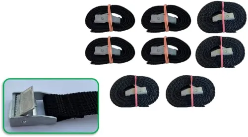 Befestigungsriemen Set 2x30cm 2x50cm 2x80cm 2x100cm 20 mm Made in Germany Fahrradträger Spanngurte Klemmschloss Zurrgurte Schnallgurte 8 x