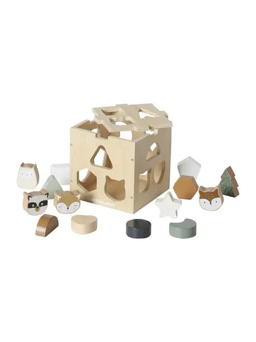 vertbaudet Lernspielzeug Formen-Sortierbox GRÜNER WALD, Holz FSC®