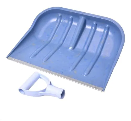 Aqbau® Schneeschaufel mit D-Griff Schneeräumer Schneeschieber Schneeschippe 49 x 39 cm mit Metallbeschlag