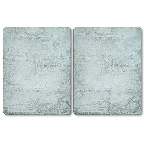 Kesper | XL Herdabdeckplatte,Material: Sicherheitsglas, Maße: 50 x 38,5 x 3 cm, Motiv: Beton | 36640 13