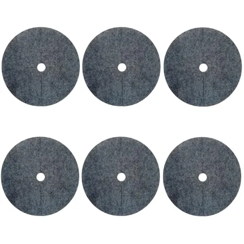 Bertoni Unkraut-Schutzscheiben 6er-Set – Umweltfreundliche Mulchscheiben aus recyceltem PET-Filz – Wasser- & Luftdurchlässig – Pflegeleicht & Langlebig – Grau (Durchmesser: 40 cm)