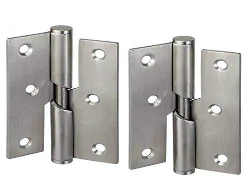 Paar 76 mm Scharniere aus Edelstahl, Türscharniere mit Hebefunktion(links) 3