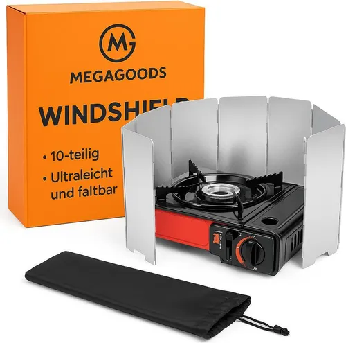 Camping Windschutz 10-teilig Alu ultraleicht faltbar Outdoor DE.