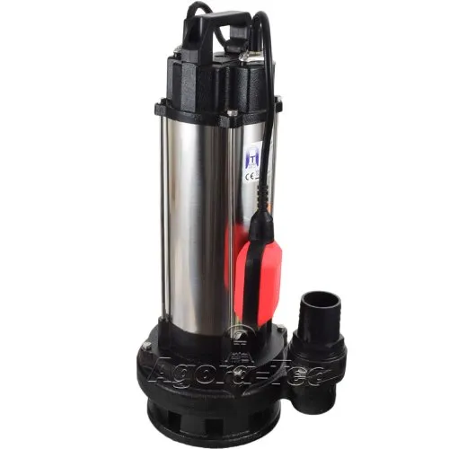 Agora-Tec® Baupumpe AT-1500W Tauchpumpe für Schmutzwasser, Abwasser, für Fäkalien und organische Feststoffe mit Schwimmerschalter und max: 2,6 bar und max: 19000l/h