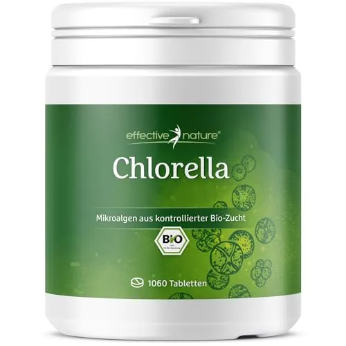 Chlorella Bio Presslinge - Hochdosiert mit 500 mg - Multivitaminpräparate & Mineralien: Nährstoffreiche Bio Chlorella mit 500 mg pro Tablette, vegan und ohne Zusatzstoffe, ideal für eine gesunde Ernährung.