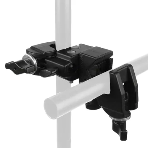walimex Doppel-Superklemme - Fotostudio Zubehör für ultimative Flexibilität, mit Klemmbereich von 10-60mm, ideal zur Befestigung an Lampenstativen oder Tischplatten.