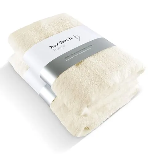 herzbach home Premium Duschtuch 2er-Set – Große, weiche & saugstarke Handtücher - Duschtücher aus 100% natürlicher Baumwolle, flauschig und saugfähig – ideal für Sauna und Wellness, in hochwertiger Verarbeitung aus Portugal.