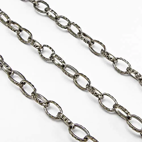 1m Metallkette Gliederkette 6x4mm Ankerketten metallgrau 100cm Kette zum Basteln