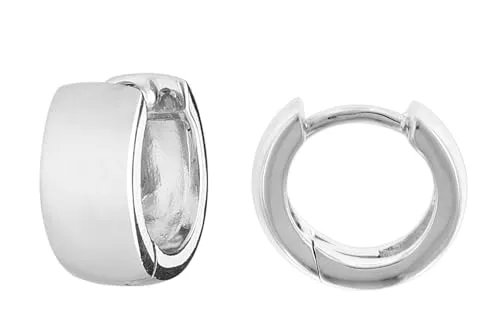 trendor Ohrringe 925 Silber Unisex Creolen Ø 12 mm modischer Ohrschmuck für Damen und Herren, zauberhafter Schmuck aus Sterlingsilber, 41582
