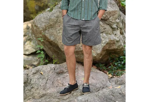 virblatt Shorts Kurze Hose Herren, Baumwolle, Sommerhose Herren Shorts Hippie 2 Eingriffstaschen