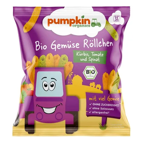 Gemüse Röllchen - Kürbis, Tomate und Spinat 20g | PUMPKIN ORGANICS