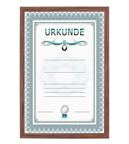 IDEAL TREND Holz Dokument Bilderrahmen Urkunde Diplom Foto Rahmen Plexi S111 Poster: Farbe: Braun | Format: 21x29,7 A4