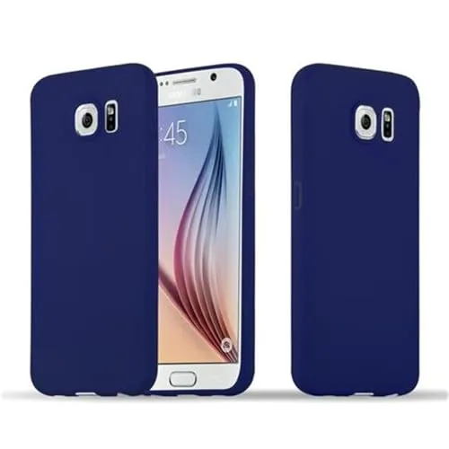 Cadorabo Hülle kompatibel mit Samsung Galaxy S6 Schutzhülle TPU Silikon Case Candy Design Slim Kratzfest Weiche Gummi mit Rundumschutz Case Hülle für Galaxy S6 in Blau