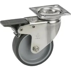 Lenkrolle TPE Kunststoffrad ø 50mm Transportrolle Tragkraft 40kg Stahl verzinkt