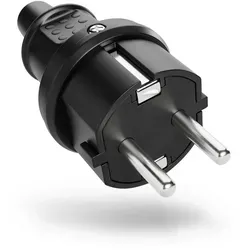 Schutzkontaktstecker schwarz IP44 - 3er Pack