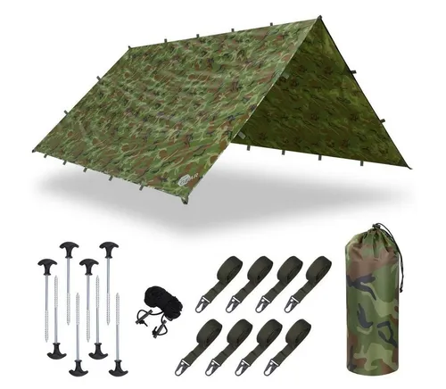 yourGEAR Sonnensegel yourGEAR Bushcraft Tarp 4,3x4,3 Regendach Sonnensegel 5000mm