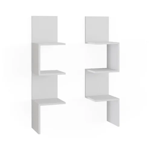 Vicco Eckregal Paolo 2er Set, Weiß in weiß von Vicco