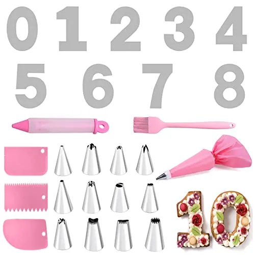 Zahlen zum Backform, Zahlenform zum Backen, 14 Zoll Zahlentorte Backform, Zahlen Backformen Groß für 0-8, Große Anzahl Backform Zahlen für Geburtstag Hochzeit Jahrestag Tortendekoration (Anzahl)