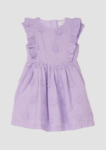 s.Oliver Minikleid Kleid Kurzes Kleid mit Flügelärmeln und floraler Stickerei