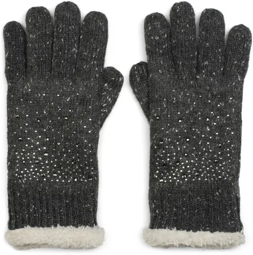 styleBREAKER Strickhandschuhe Strickhandschuhe mit Strass und Fleece (1-St)